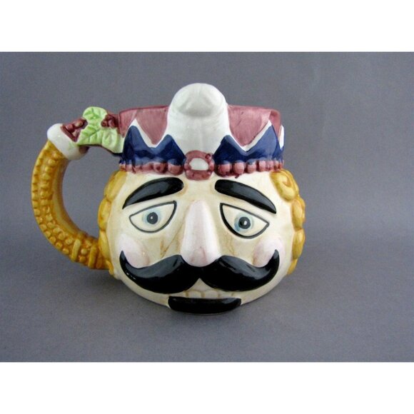 Christmas Nutcracker Coffee Mug 16 oz Sugarplum Soldier Ceramic Large Planter - Picture 1 of 3
